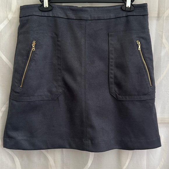 LOFT Dresses & Skirts - Loft Gray Faux Suede, Fully Lined, Mini Skirt, Size 8